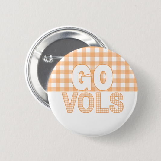 Go Vols Gingham Button