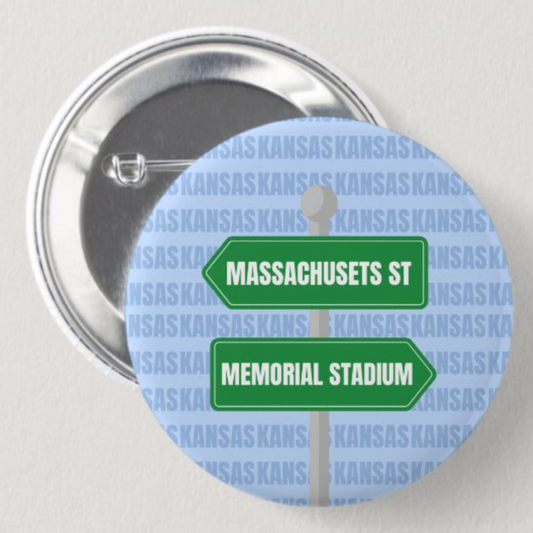 KU Mass. & Memorial Street Sign Button